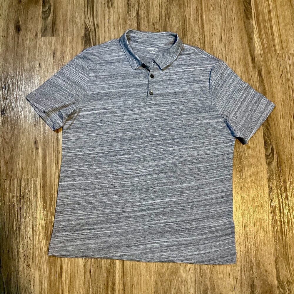 Banana Republic Polo‎ Shirt Men's Size XL Gray Blue Short Sleeve Preppy Adults